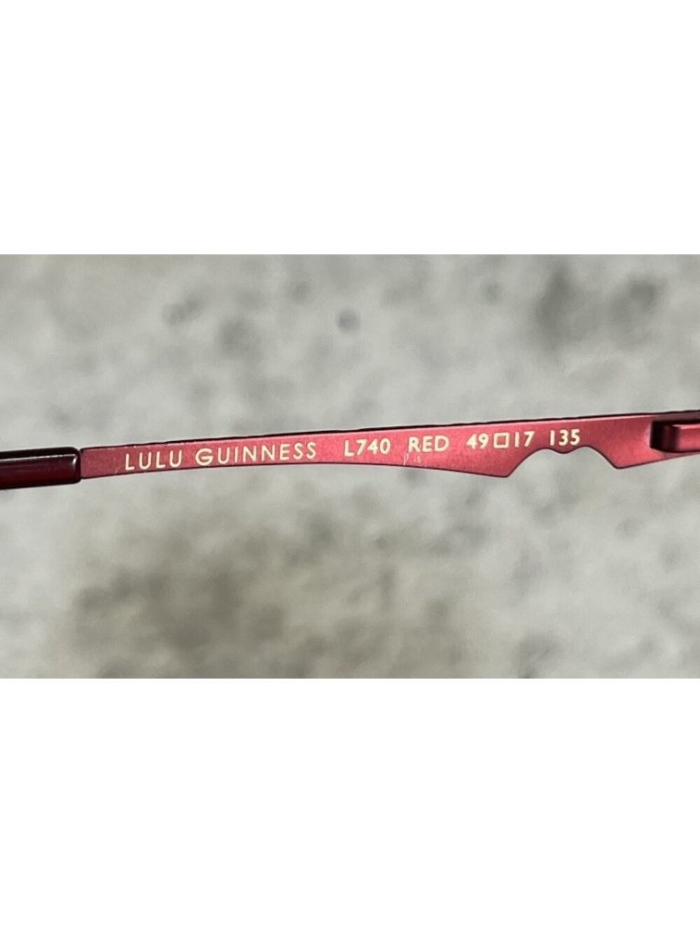 Lulu Guinness L740 Red Candy Lips Half-Rim Metal Eyeglasses Frames 49-17-135 - Picture 7 of 8